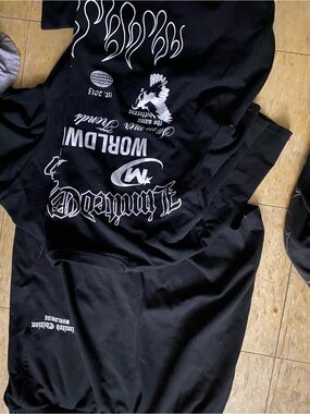 & Other Stories Black Graphic Hoodie with White Prints